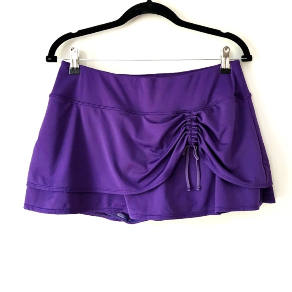 Athleta Purple Side Ruched Mini Skirt Skort Tennis Pickleball Women’s Size Small